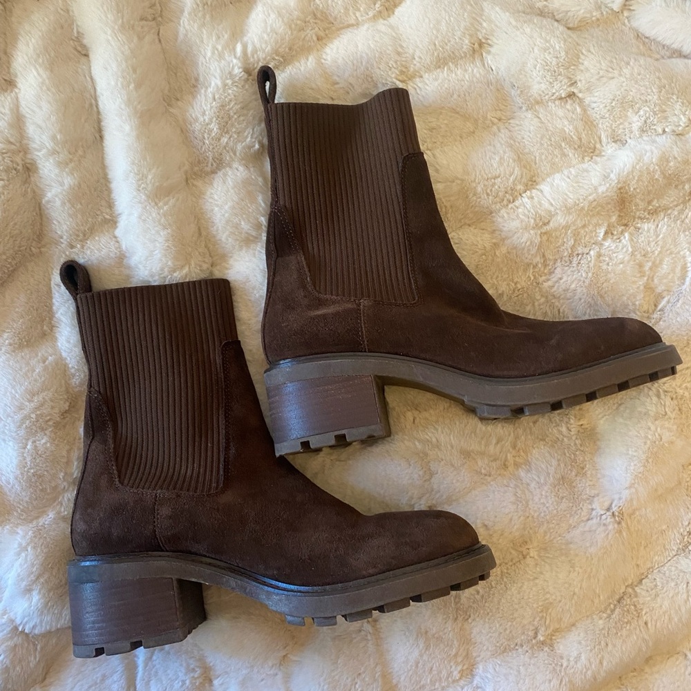 Steve Madden Dark Brown Suede Heeled Boots